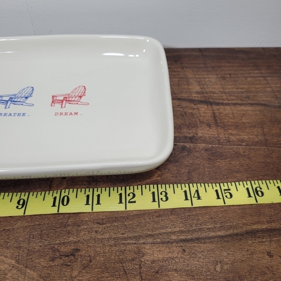 Rae Dunn Magenta Beach Chair Inspirational Platter Ceramic Serving Plate - Picture 5 of 6